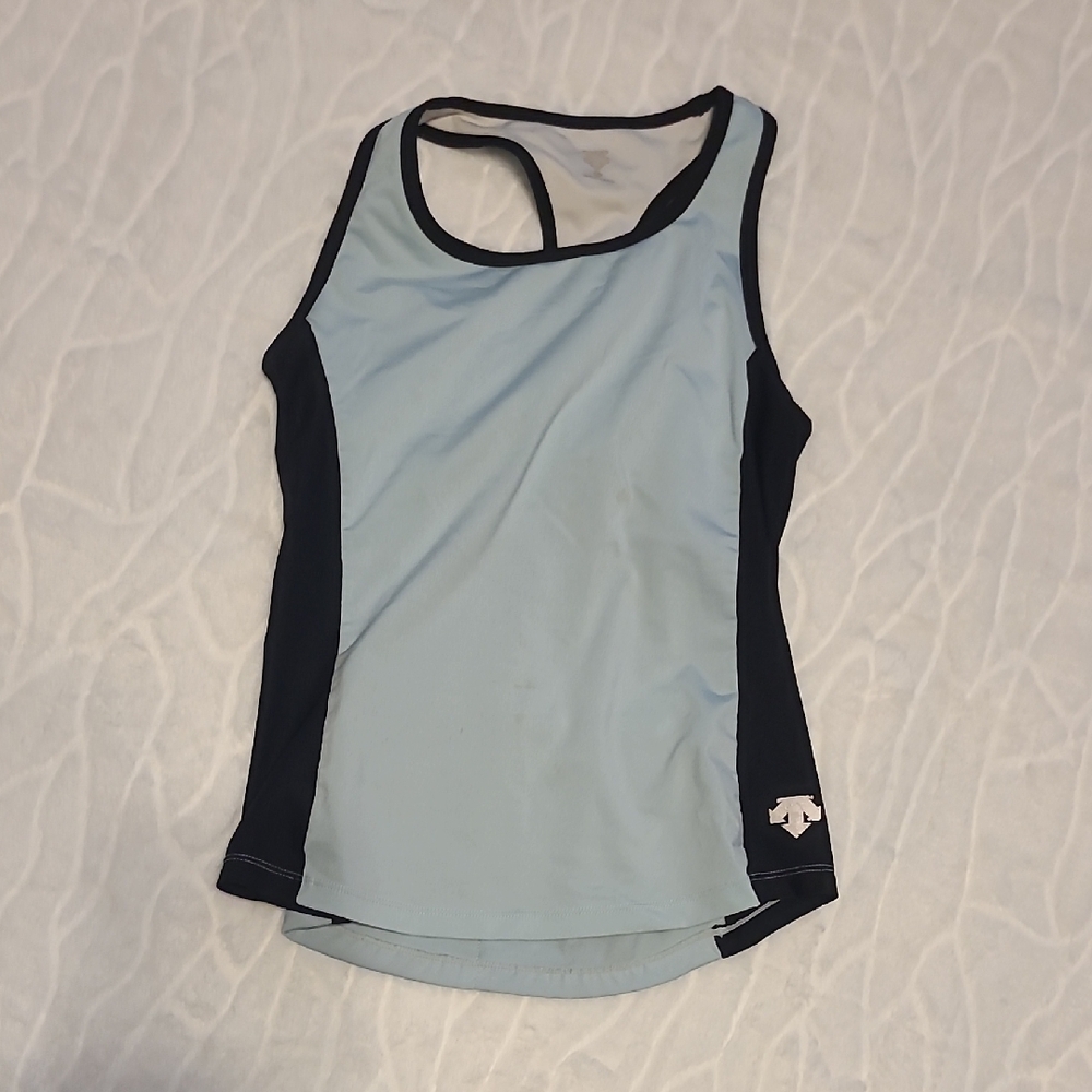 Descente Sky Blue and Black Tank Top